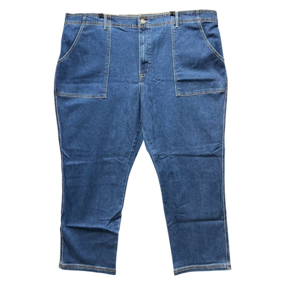 Knox Rose- Women's High-Rise Jeans Elastic Waistband Relaxed At Hips & Thighs-3X